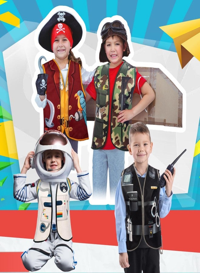 Cozypower 36 Pcs Kids Community Helper Dress Up Vest Career Costumes Toddler Girls Boys Career Day Costumes Cosplay for Pretend Play Doctor Police Fireman Car Racer Cowboy Farmers Worker - Image 4